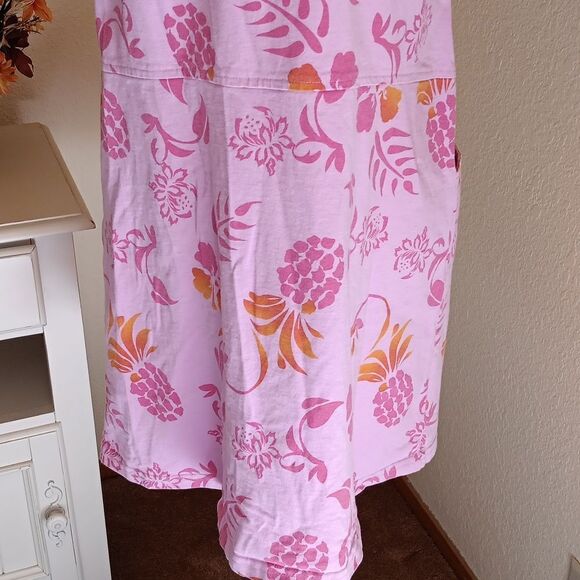 Red Ginger Cotton Stuff Shift Dress. Coastal Beachy - Picture 7 of 11